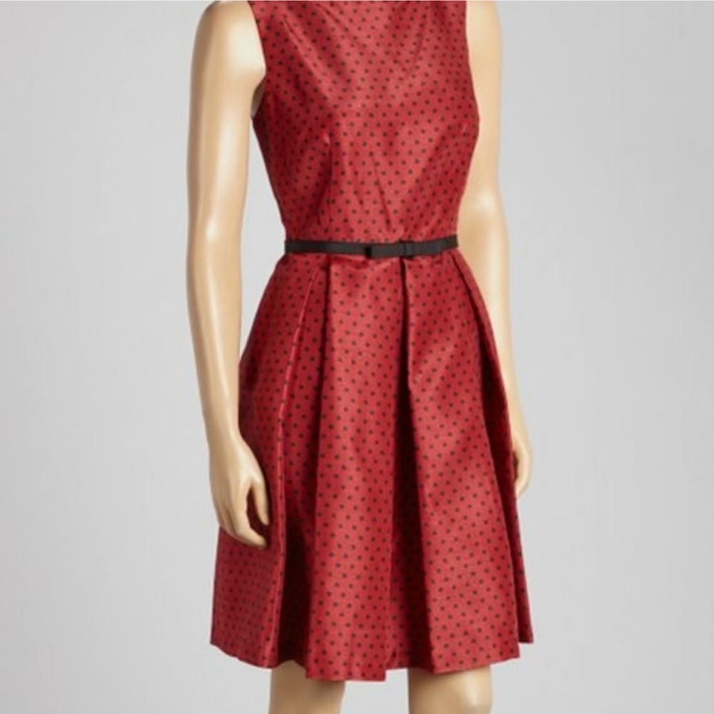 NWOT Danny & Nicole Red/black polka dot fit and flare dress